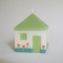 小房子 手作香氛蠟燭 混合花香 綠色屋頂小花園