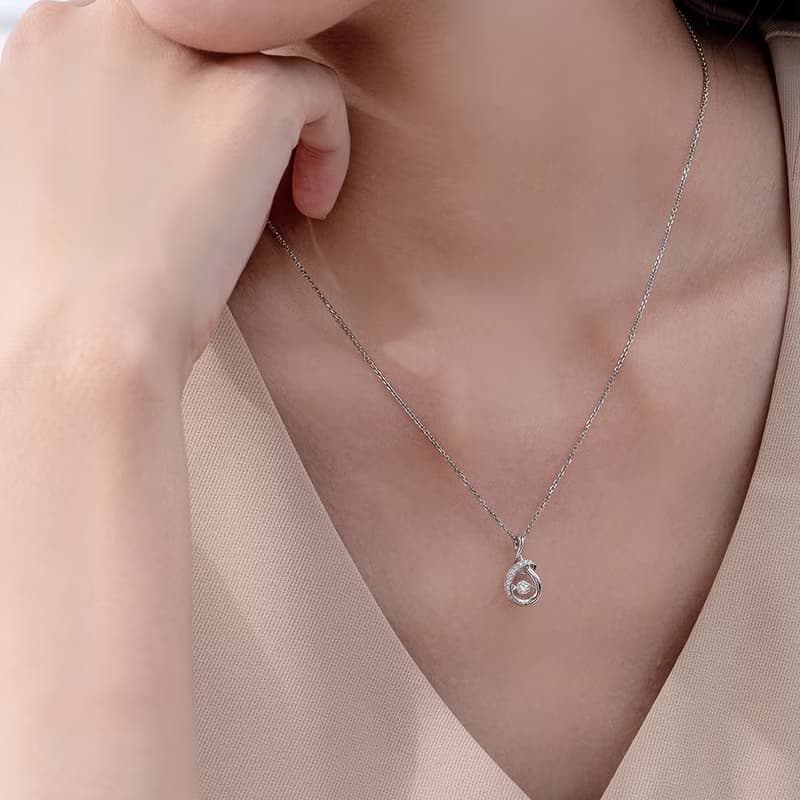 京華鑽石 跳舞鑽石 18K金 共0.17克拉 舞動樂章 輕奢鑽石項鍊