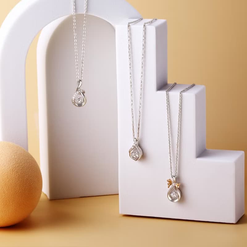 京華鑽石 跳舞鑽石 18K金 共0.17克拉 舞動樂章 輕奢鑽石項鍊