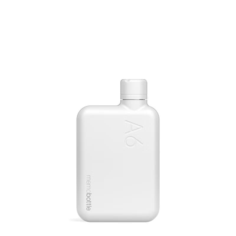 memobottle A6 500ml 不鏽鋼筆記本薄型水壺 (白色)