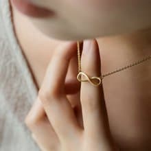 Eterna 無限 細緻光澤項鍊 316L醫療鋼18k金