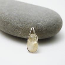 原石系列-彩虹光暈黃水晶滾石‧純銀墜(沒有附鍊子)