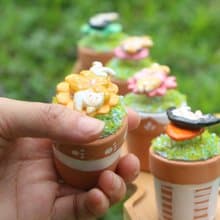 【僅供展示】貓咪化身小盆栽 購買戒指附贈小花盆戒指托