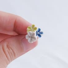 Felicitation白瓷純銀小花耳環/畢業花束