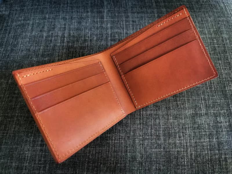 Bi-fold Wallet Men / Short Wallet - Italy Veg Tanned Leather