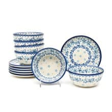 波蘭手工陶碗盤12件組