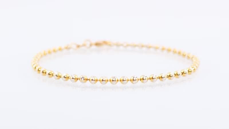 寶麗金珠寶-進口黃白K金手鍊