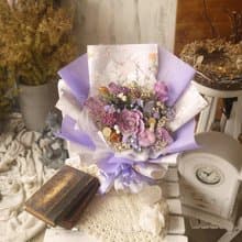 藤紫 夢幻紫系.乾燥花.索拉花.永生花.情人節.畢業花束