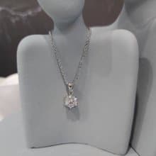 天然莫桑鑽項鍊(六爪經典款)
