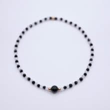 ITS-B201【設計款・mizutama・小寶石】黑瑪瑙月光石細緻水晶手鍊