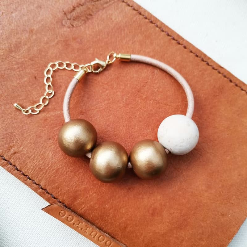 風落形物 皮革手鍊 數圈圈