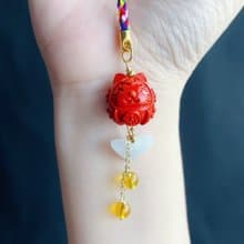 天然緬甸玉翡翠 元寶 硃砂 招財貓 防小人 招財 禮物 手機