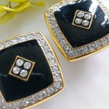Vintage Jewelry 西洋古董飾品 厚實  摩登氣勢款 夾式耳環