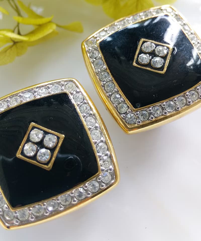 Vintage Jewelry 西洋古董飾品 厚實  摩登氣勢款 夾式耳環