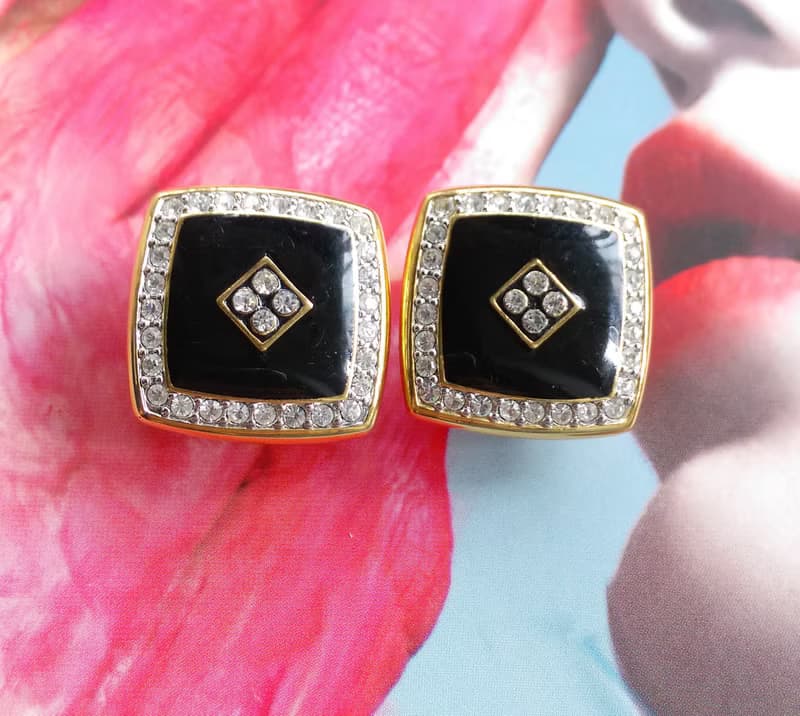 Vintage Jewelry 西洋古董飾品 厚實  摩登氣勢款 夾式耳環