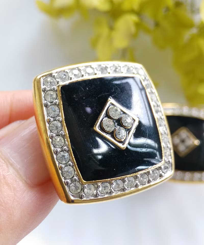Vintage Jewelry 西洋古董飾品 厚實  摩登氣勢款 夾式耳環