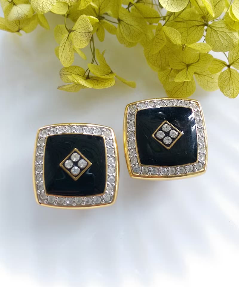 Vintage Jewelry 西洋古董飾品 厚實  摩登氣勢款 夾式耳環