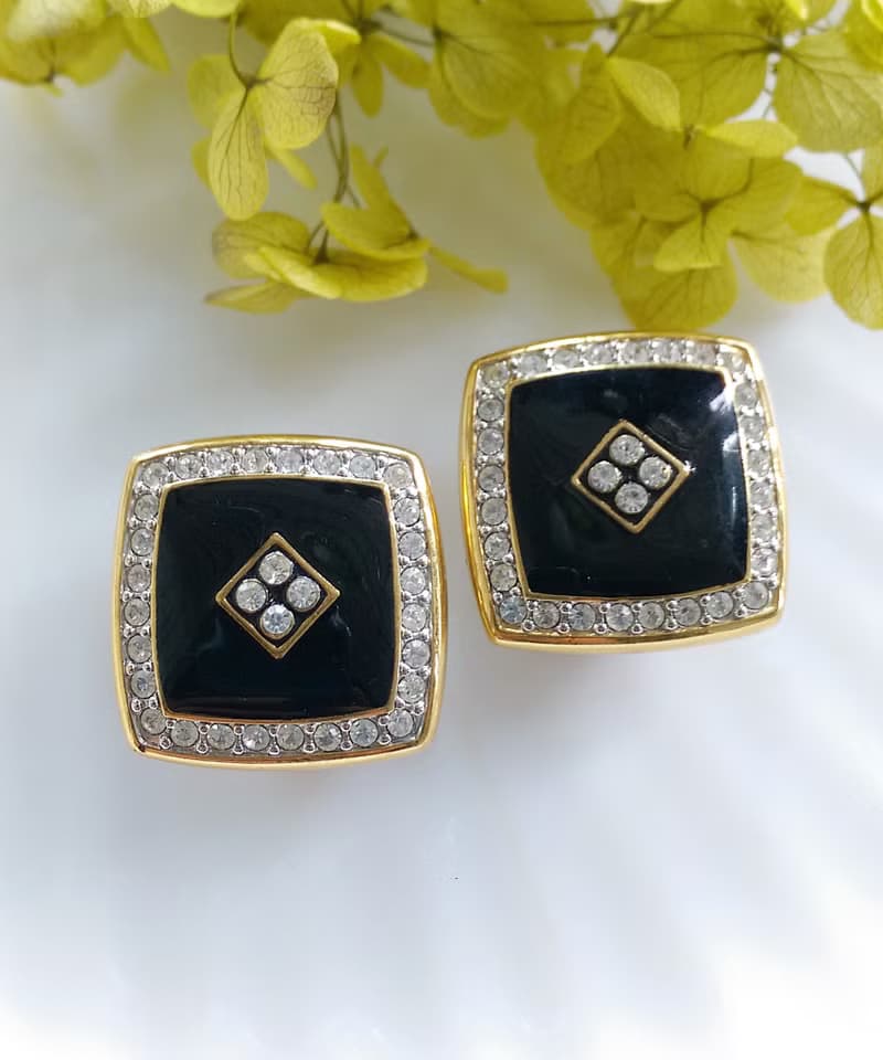 Vintage Jewelry 西洋古董飾品 厚實  摩登氣勢款 夾式耳環