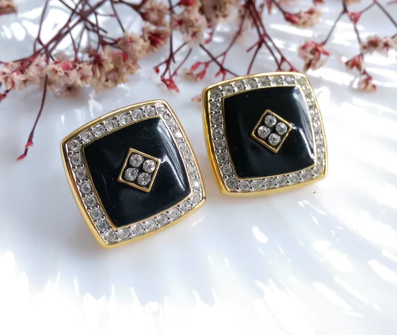 Vintage Jewelry 西洋古董飾品 厚實  摩登氣勢款 夾式耳環