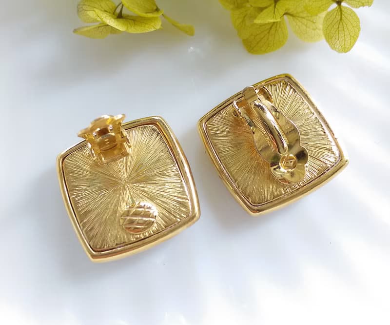Vintage Jewelry 西洋古董飾品 厚實  摩登氣勢款 夾式耳環