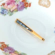 法國復古雲石紋鍍金領帶夾