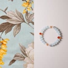 原創【覺夏】海藍寶琥珀手鏈小眾手串生日禮物