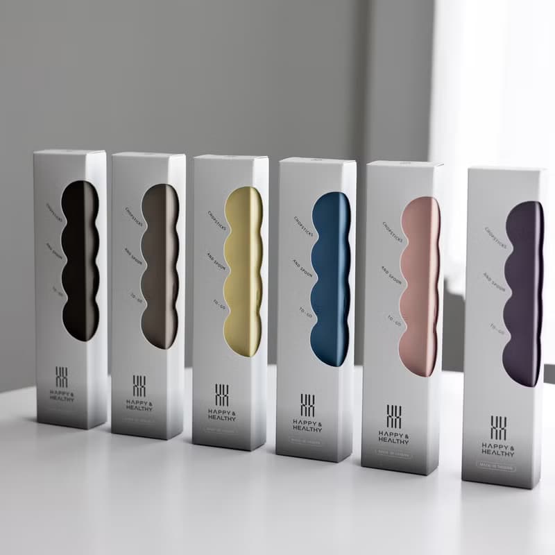 健康於筷 台灣製 TOGO餐具組 奶黃(短款筷子、湯匙、外出盒)