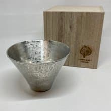 純錫酒杯/清酒杯/燒酌杯/喇吧口型清酒杯(大杯),青冶金工手作鍛打