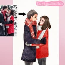 Custom Digital Couple Portrait