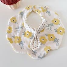黃日本大和花卉 韓國天然染色公主花瓣領兜 手作圍兜 口水巾