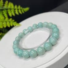 精品天然藍綠珊瑚玉手串10mm高瓷玉化單圈男女襯膚色典雅氣質百搭