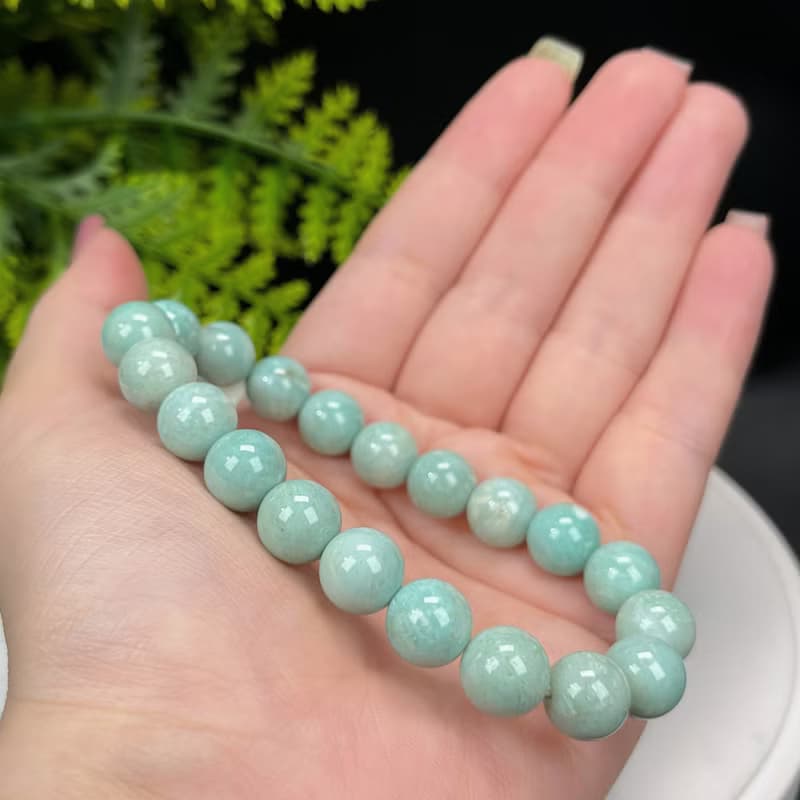 精品天然藍綠珊瑚玉手串10mm高瓷玉化單圈男女襯膚色典雅氣質百搭