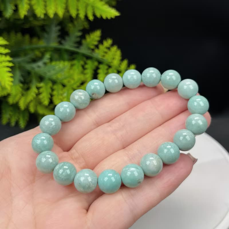 精品天然藍綠珊瑚玉手串10mm高瓷玉化單圈男女襯膚色典雅氣質百搭