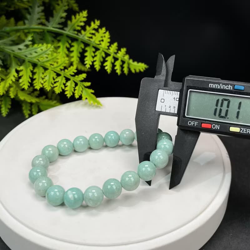 精品天然藍綠珊瑚玉手串10mm高瓷玉化單圈男女襯膚色典雅氣質百搭