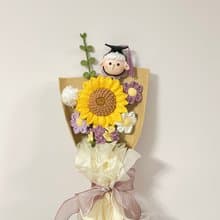 鈎針編織畢業羊羊向日葵花束