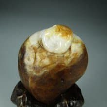 雕件 喜彌勒 臺灣年糕玉(海洗石)