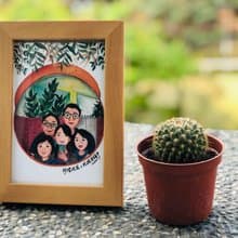 【插畫似顏繪】8吋彩色/多人  父親節 情人節 禮物 可加購相框