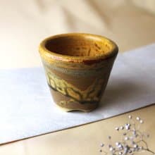 灰釉小盆栽 新彩燒 柴燒陶藝 手作作品 | 禮物 收藏 圭窯