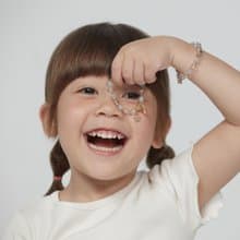 (自信+溝通力) 月蝕 | 海藍寶 白水晶 | 兒童款水晶手鍊