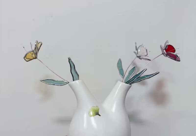 鑲嵌玻璃 復古花卉花束/單入