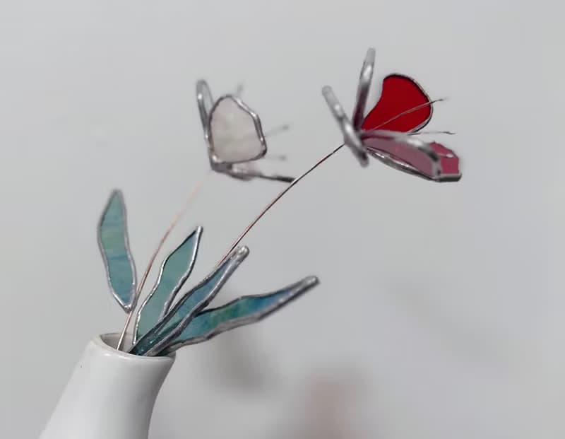 鑲嵌玻璃 復古花卉花束/單入
