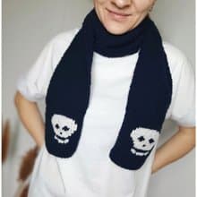 Infinity embroidered skull scarf unisex , halloween costume , skull gift