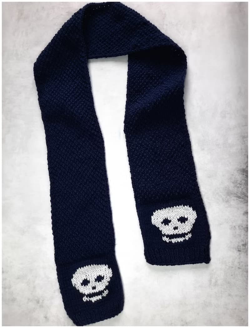 Infinity embroidered skull scarf unisex , halloween costume , skull gift