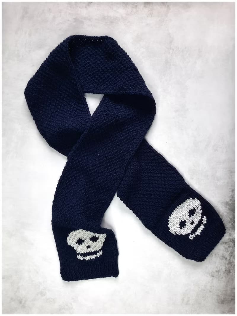 Infinity embroidered skull scarf unisex , halloween costume , skull gift