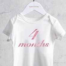 4months 四週歲 玫瑰粉燙金包屁衣  女寶專屬  新生兒週歲 生日