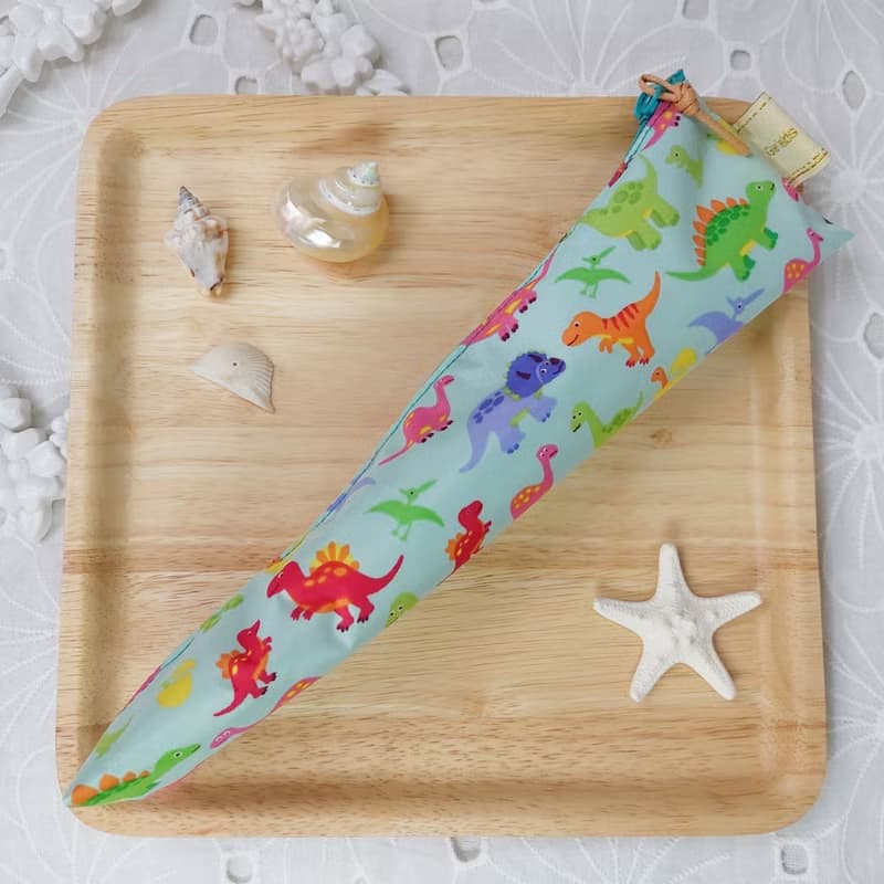 韓國恐龍防水布拉鍊立體餐具袋