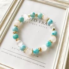 高品收藏等級拉利瑪海紋石/高品透石膏/切面白玉髓 手作設計款能