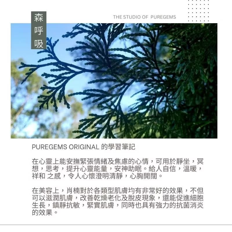 PUREGEMS 肖楠。乳油木果脂。絲柏  雪松。 手工皂