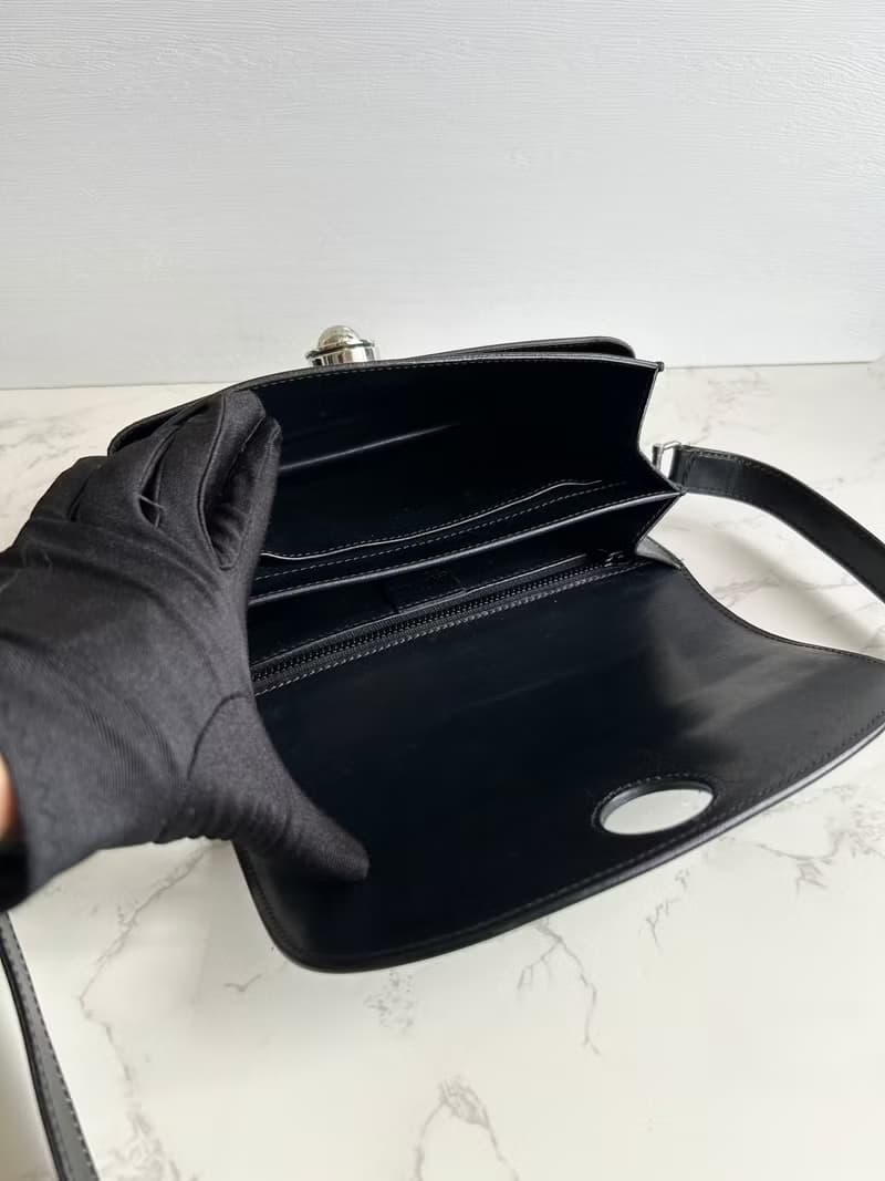 稀有中古二手Celine旋轉移動星球黑色皮革豆腐小包單肩手袋斜側背