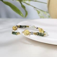 富裕森林 | A71水草瑪瑙黃水晶黑髮晶水晶手鍊